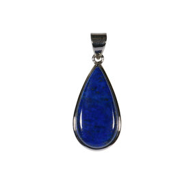 Zilveren hanger lapis lazuli | druppel 2,9 x 1,5 cm Zilveren hanger lapis lazuli | druppel 2,9 x 1,5 cm