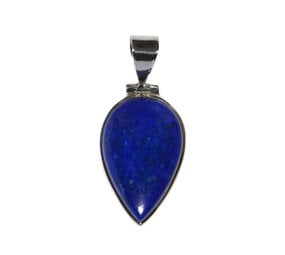 Zilveren hanger lapis lazuli | druppel 2,6 x 1,7 cm