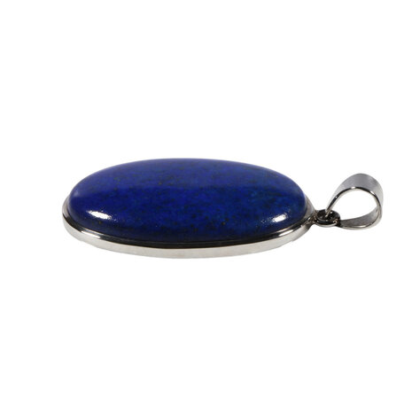 Zilveren hanger lapis lazuli | ovaal 3,8 x 2,3 cm Zilveren hanger lapis lazuli | ovaal 3,8 x 2,3 cm