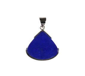 Zilveren hanger lapis lazuli | driehoek 2,3 x 2,4 cm