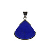 Zilveren hanger lapis lazuli | driehoek 2,3 x 2,4 cm
