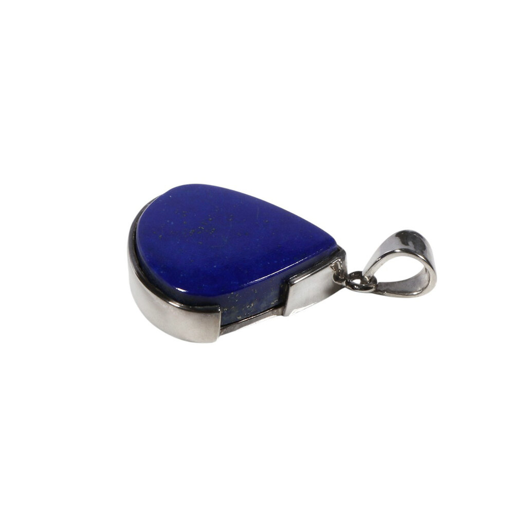 Zilveren hanger lapis lazuli | driehoek 2,3 x 2,4 cm