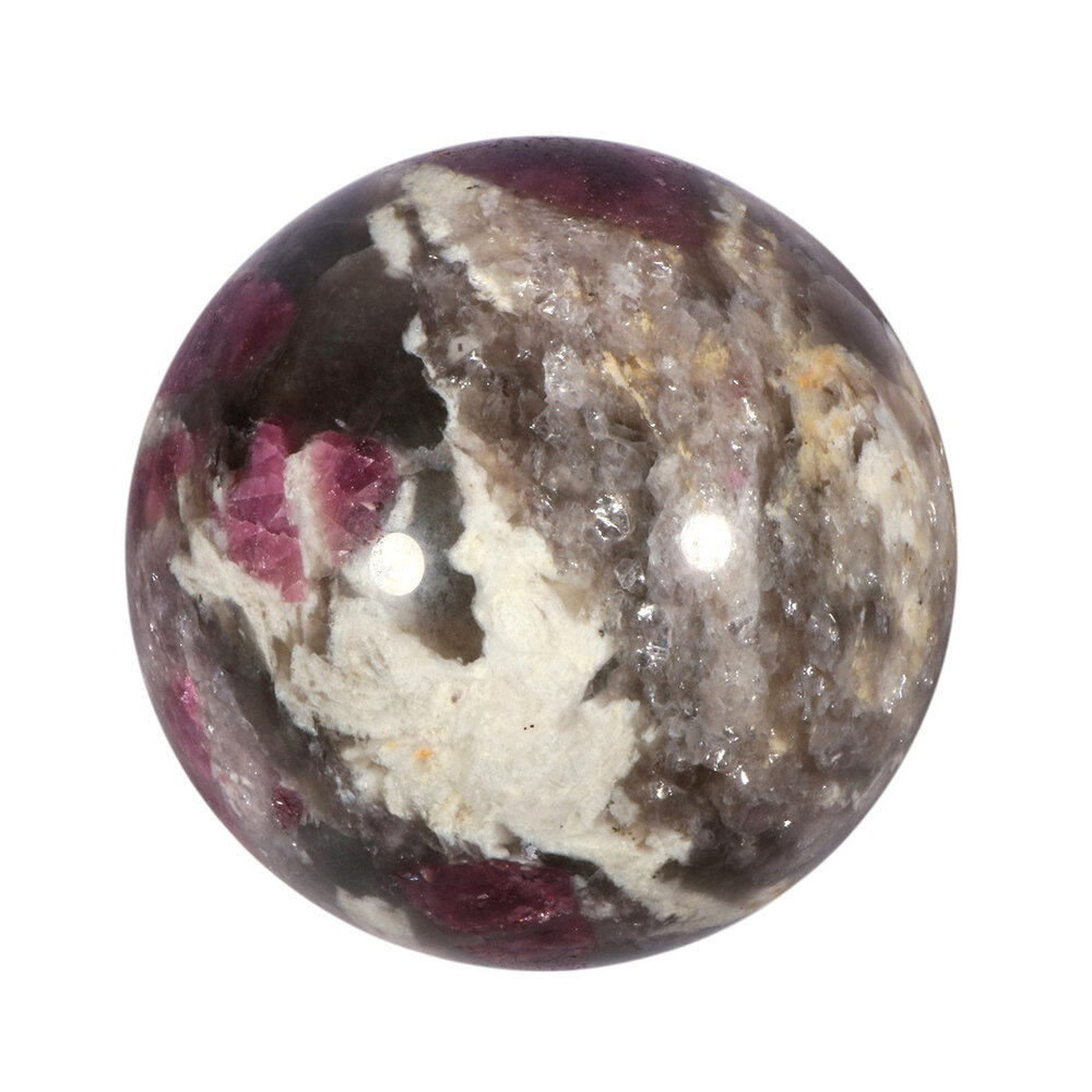 Lepidoliet met roze toermalijn (unicorn stone) bol 65 mm | 402 gram Lepidoliet met roze toermalijn (unicorn stone) bol 65 mm | 402 gram