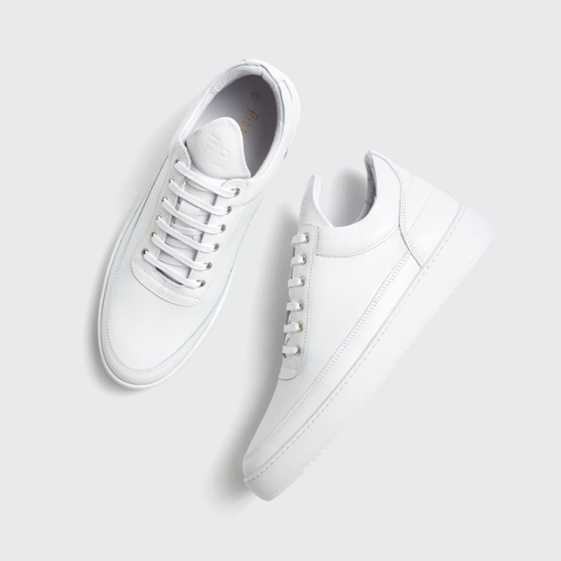 Low Top Ripple Nappa All White