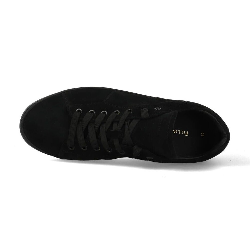 Filling Pieces Low Plain Court Suede Black