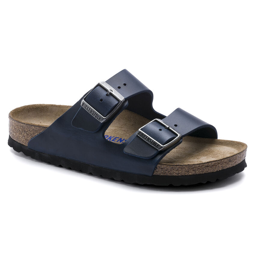 Birkenstock Arizona blauw geolied leer zacht voetbed regular sandalen uni (1013643)