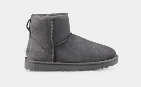 UGG Classic Mini II Boot for Women in Grey, Size 5, Leather