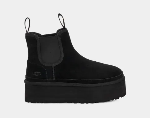 UGG Neumel Platform Chelsea Boot for Women in Black, Leather