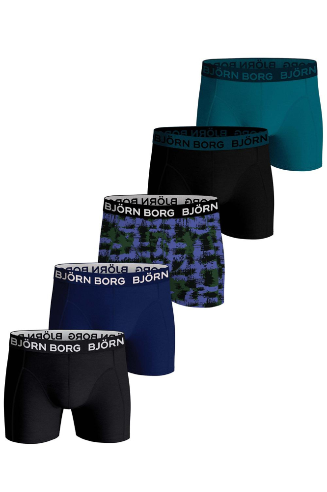 Björn Borg Cotton Stretch boxers - heren boxers normale lengte (5-pack) - multicolor - Maat: M