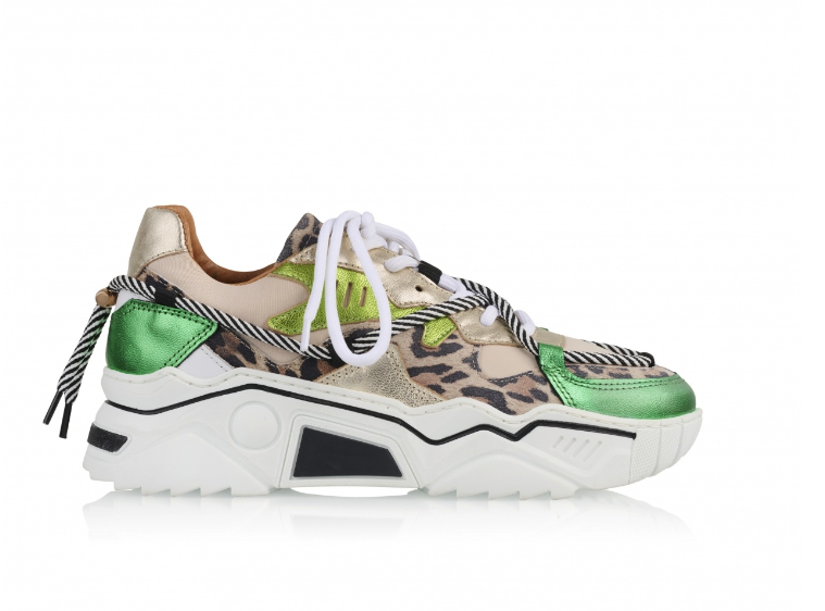 Dames Sneakers Dwrs JUPITER Leopard Sand/Green - maat 40
