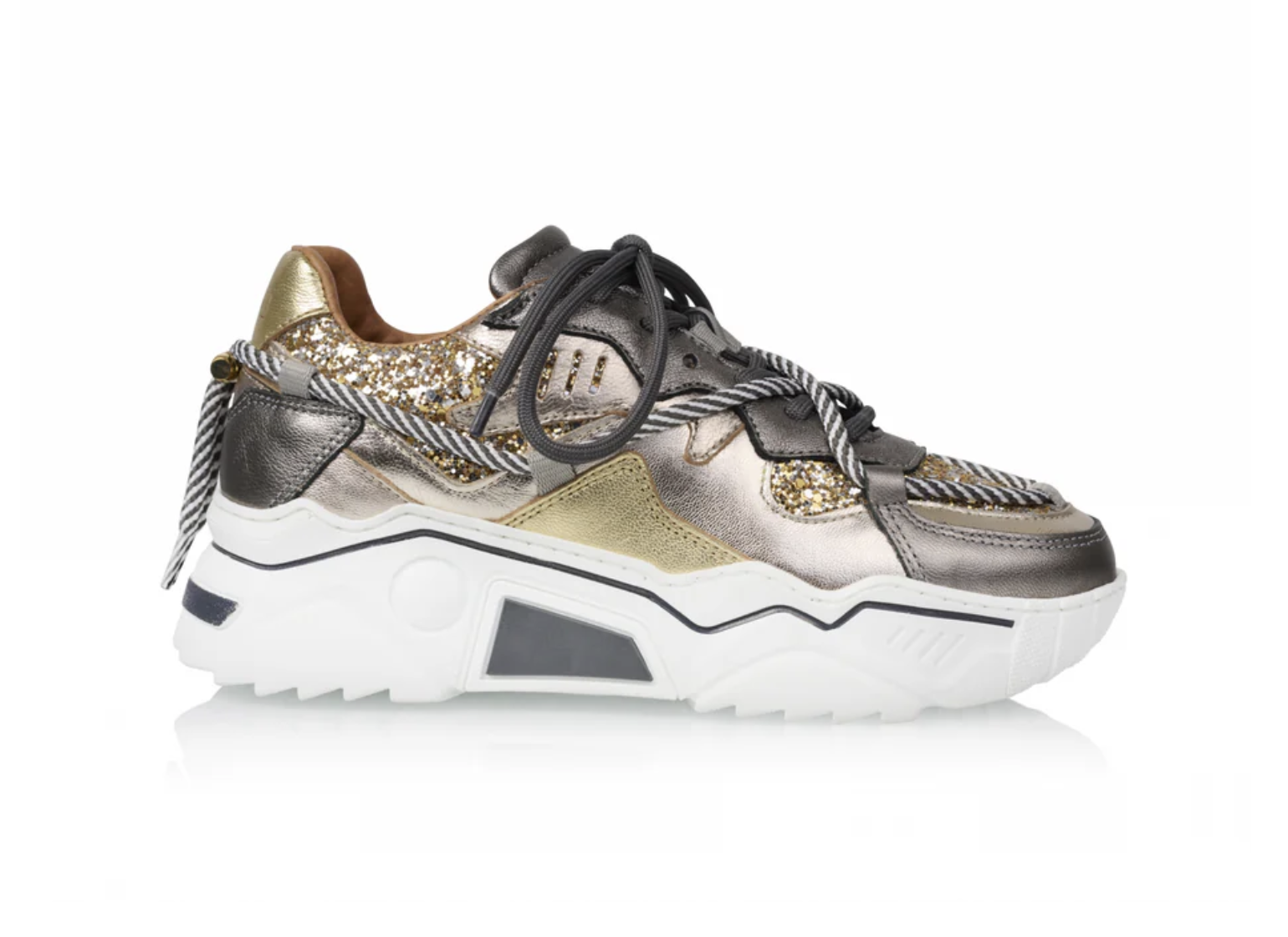 SmileFavorites® Dames Sneakers - Zilver - Leer - Maat 41