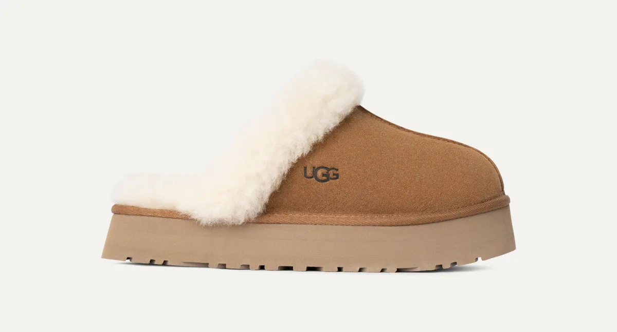 UGG W Disquette Dames Sloffen - Chestnut - Maat 39