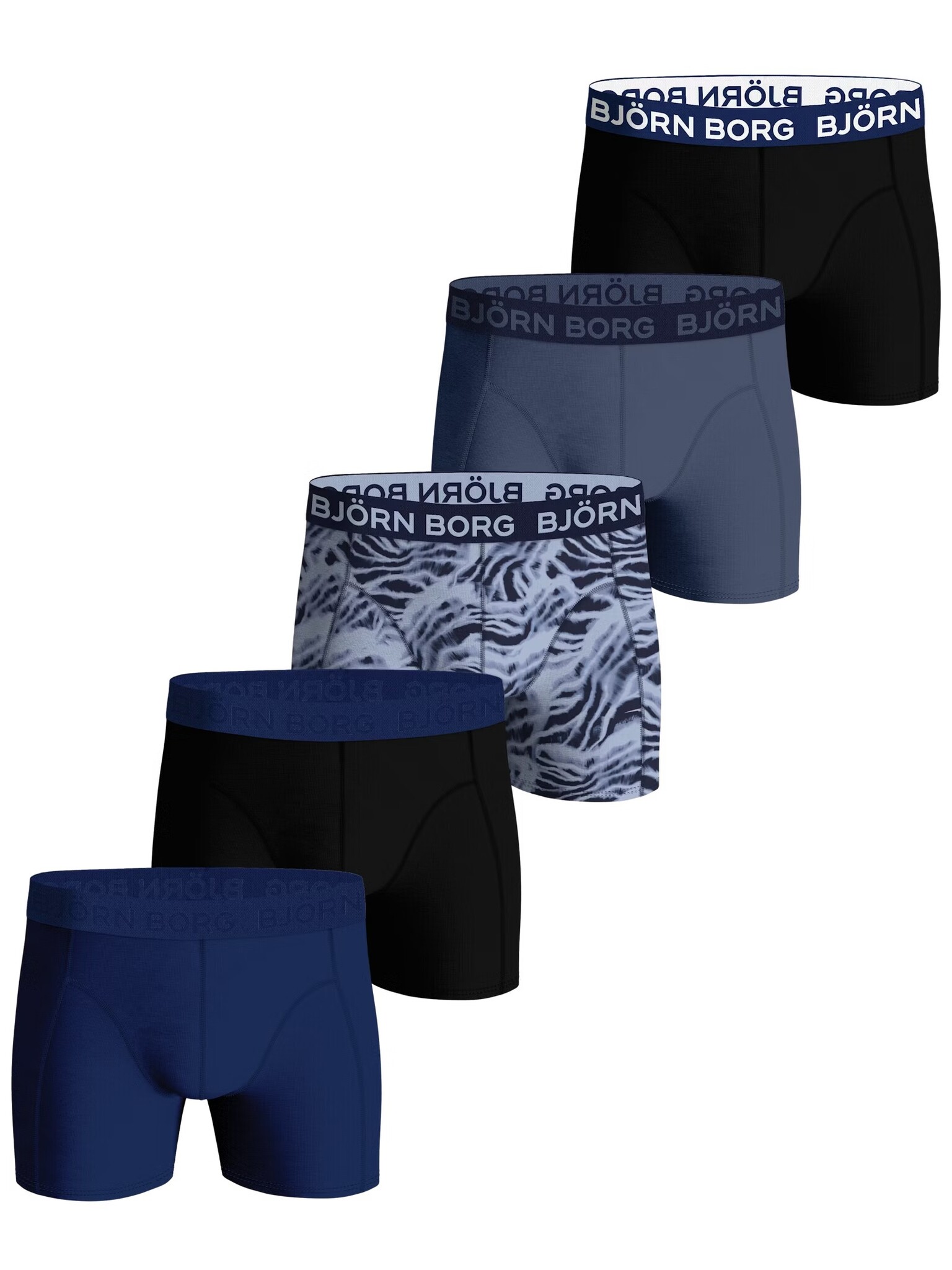 Bjorn Borg boxershorts 5-pack cotton stretch blauw - zwart