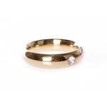 KIOTOS Steel Gold Donut Cockring with Jewel - 50 mm