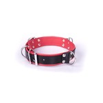 KIOTOS Steel Deluxe Bondage Collar - Black & Red