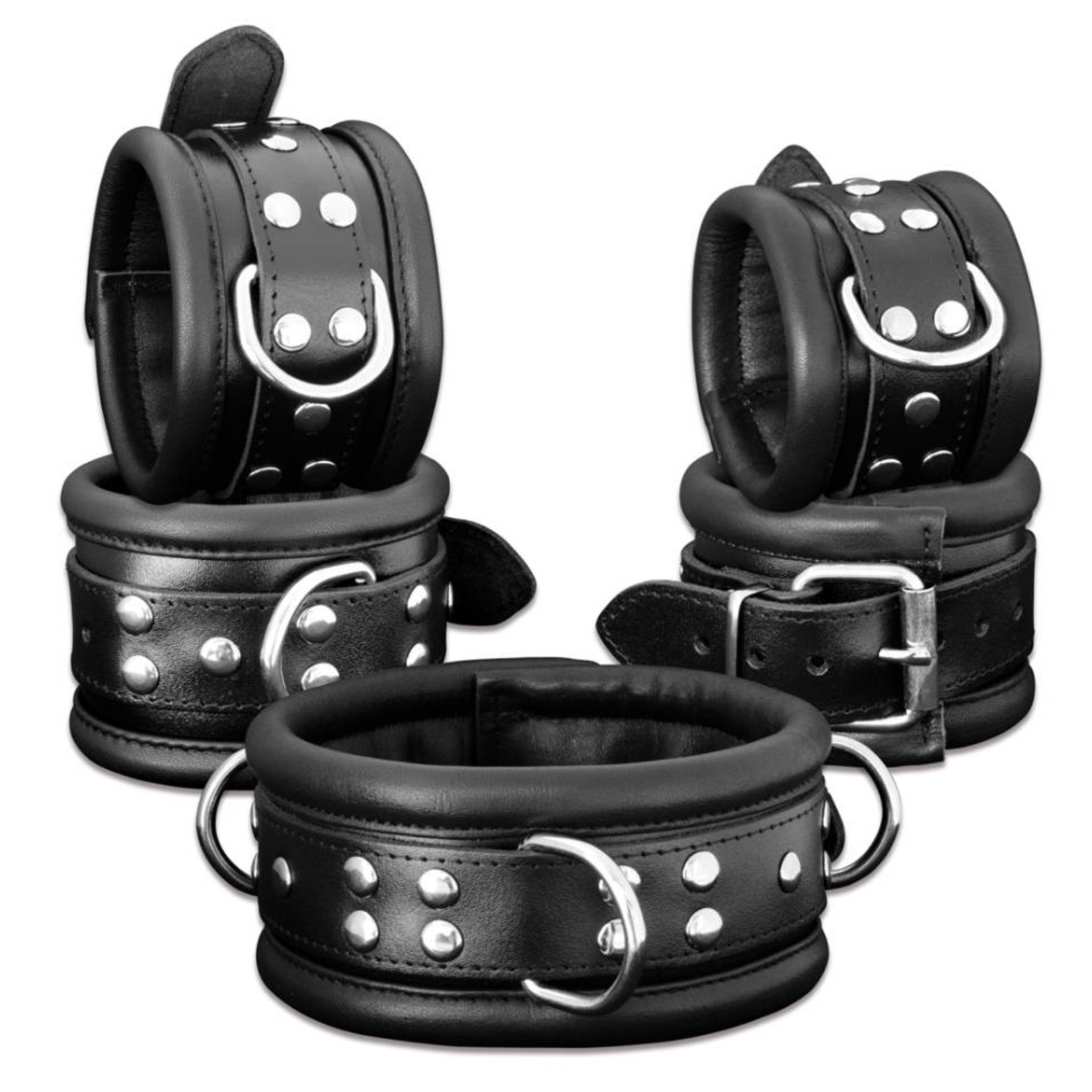 KIOTOS Leather Anklecuffs 6,5 cm - Black