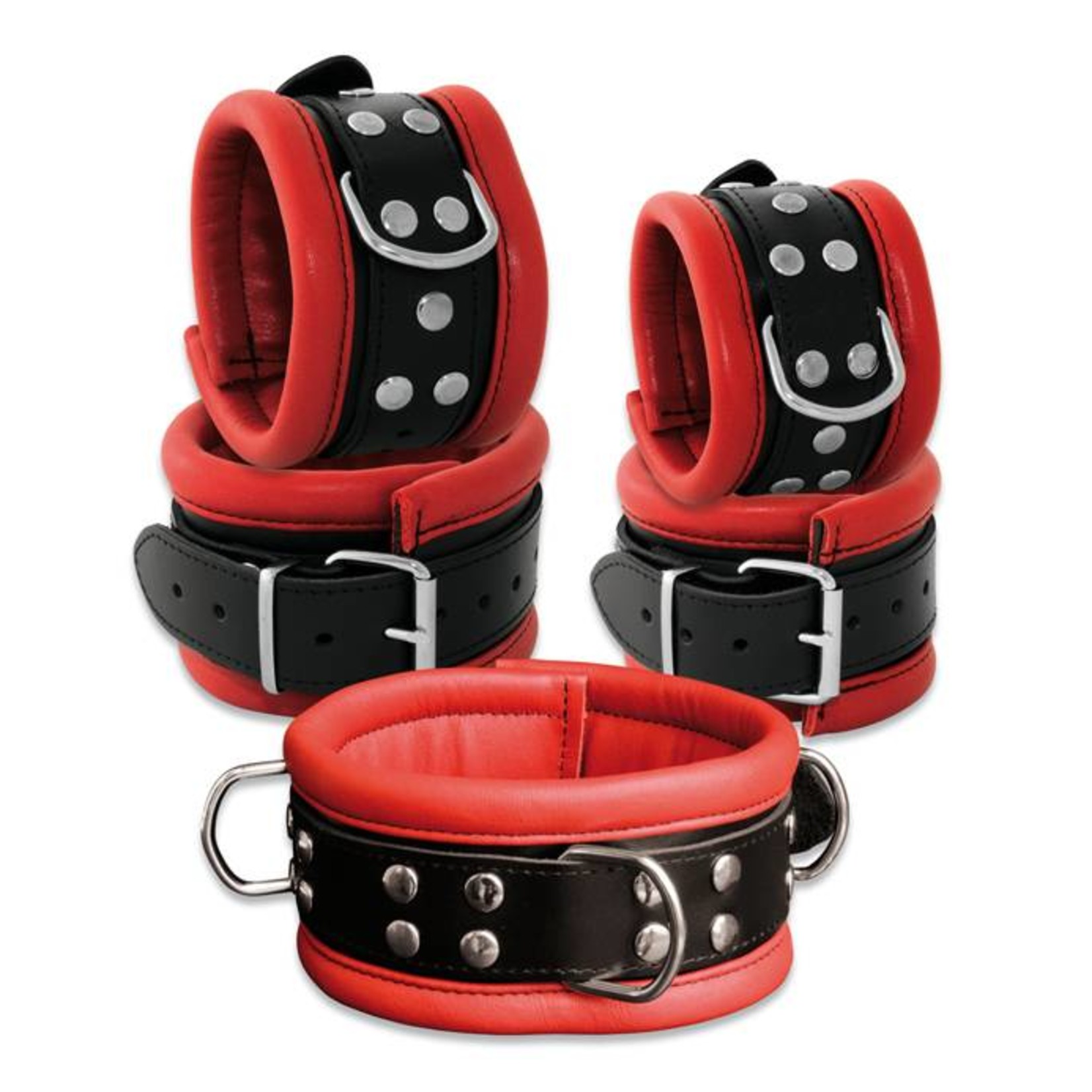 KIOTOS Leather Handcuffs 6,5 cm - Red