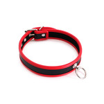 KIOTOS Leather Budget Collar Zwart & Rood