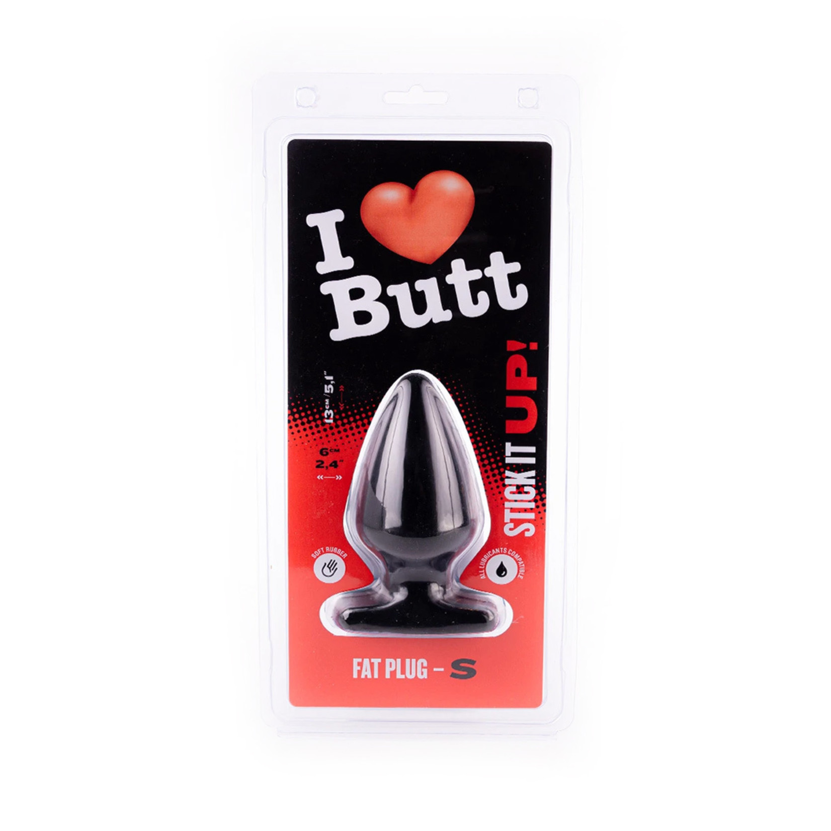I Love Butt Fat Plug S Black