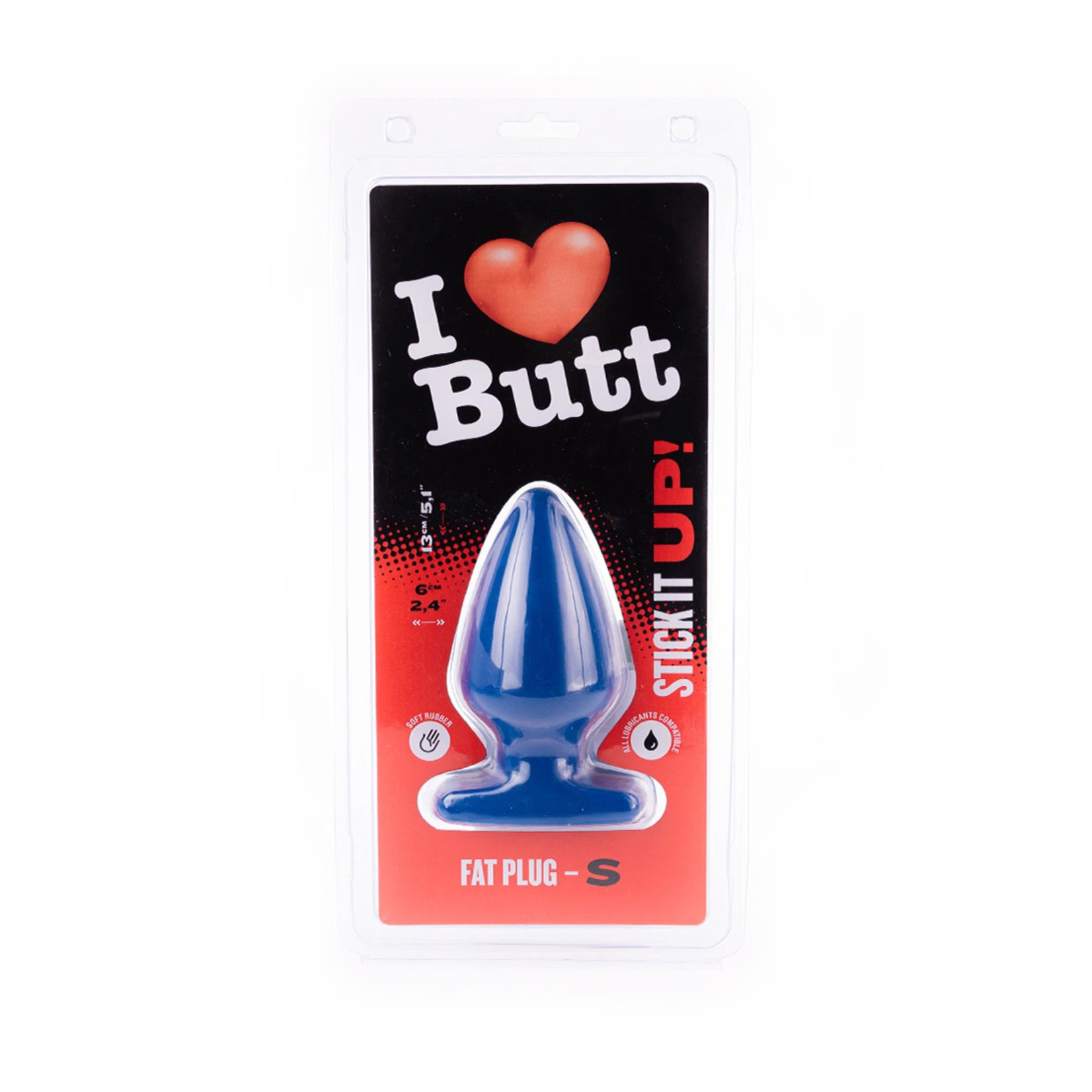 I Love Butt Fat Plug S Blue