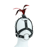 KIOTOS Leather Leather Head Spiked Harness with Feather