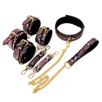 KIOTOS Leather 3 Delige BDSM Set Goud/Roze Reptiel
