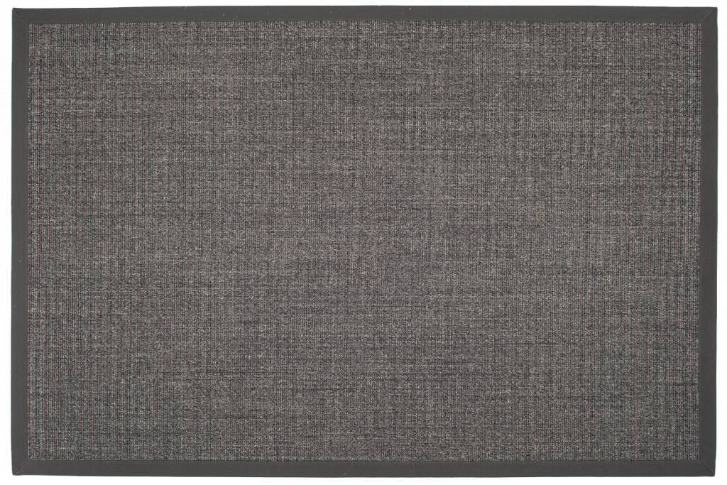 Sisal Teppich Premium 24 Anthrazit mit Bordüre aus Baumwolle