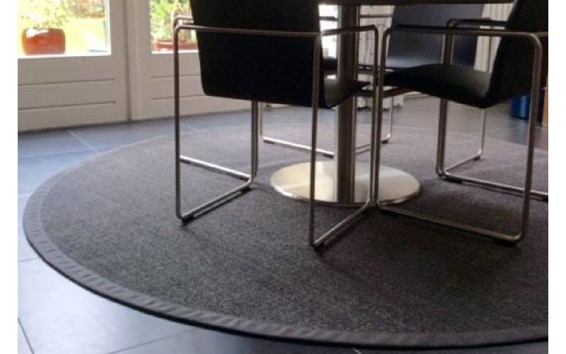 Sisal Teppich Premium 24 Anthrazit mit Bordüre aus Baumwolle