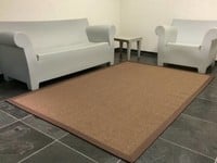 Sisal Teppich Premium 18 Braun mit Bordüre aus Baumwolle