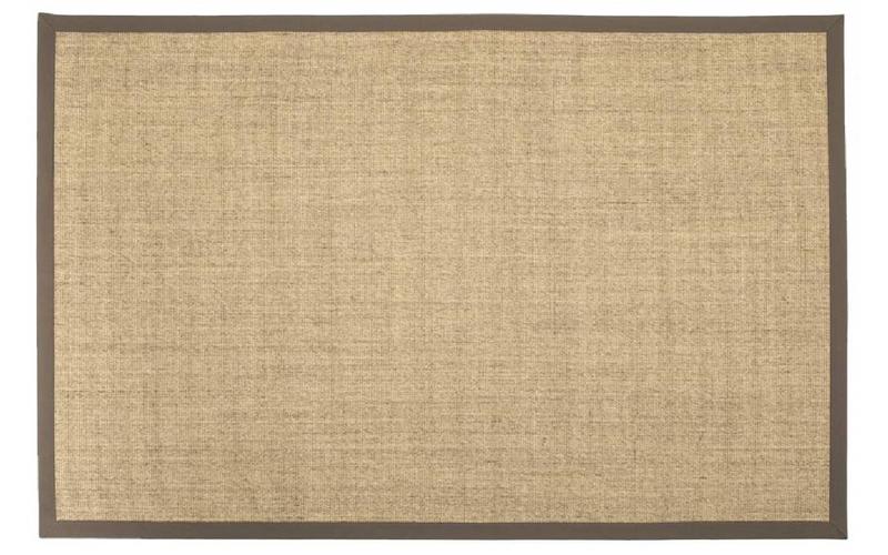 Sisal Teppich Premium 13 Beige mit Bordüre aus Baumwolle