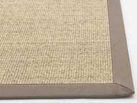 Sisal Teppich Premium 13 Beige mit Bordüre aus Baumwolle
