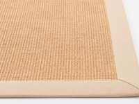 Sisal Teppich Premium 12 Beige/Crème mit Bordüre aus Baumwolle