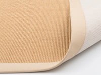 Sisal Teppich Premium 12 Beige/Crème mit Bordüre aus Baumwolle