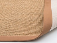 Sisal Teppich Premium 15 Braun/Orange mit Bordüre aus Baumwolle