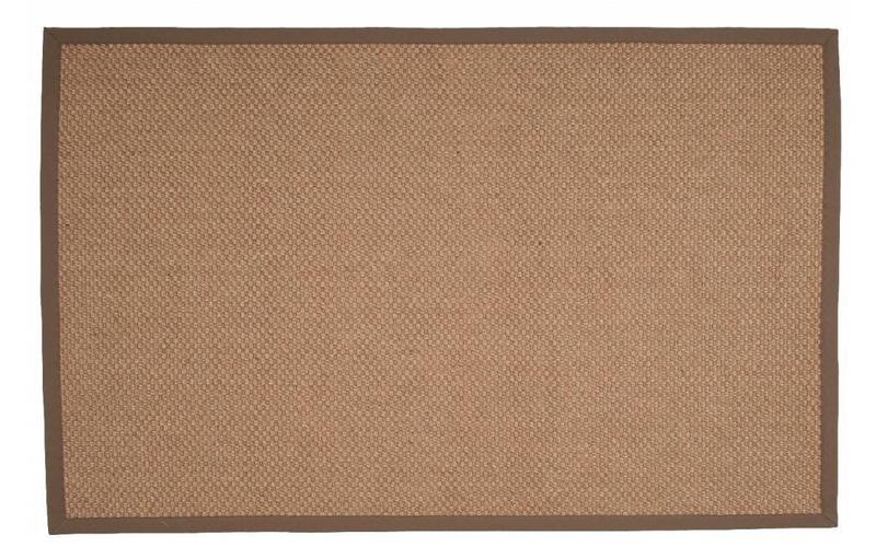 Sisal Teppich Havard 21 Grau mit Rand aus Baumwolle