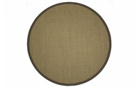 Sisal Teppich Rund - Premium 13 Beige rund mit hochwertiger Bordüre aus Baumwolle