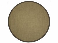 Sisal Teppich Rund - Premium 13 Beige rund mit hochwertiger Bordüre aus Baumwolle