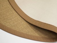 Sisal Teppich Rund - Premium 15 Braun/Orange mit hochwertiger Bordüre aus Baumwolle