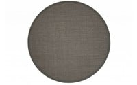 Sisal Teppich Rund - Premium 24 Anthrazit mit hochwertiger Bordüre aus Baumwolle