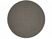 Sisal Teppich Rund - Premium 24 Anthrazit mit hochwertiger Bordüre aus Baumwolle