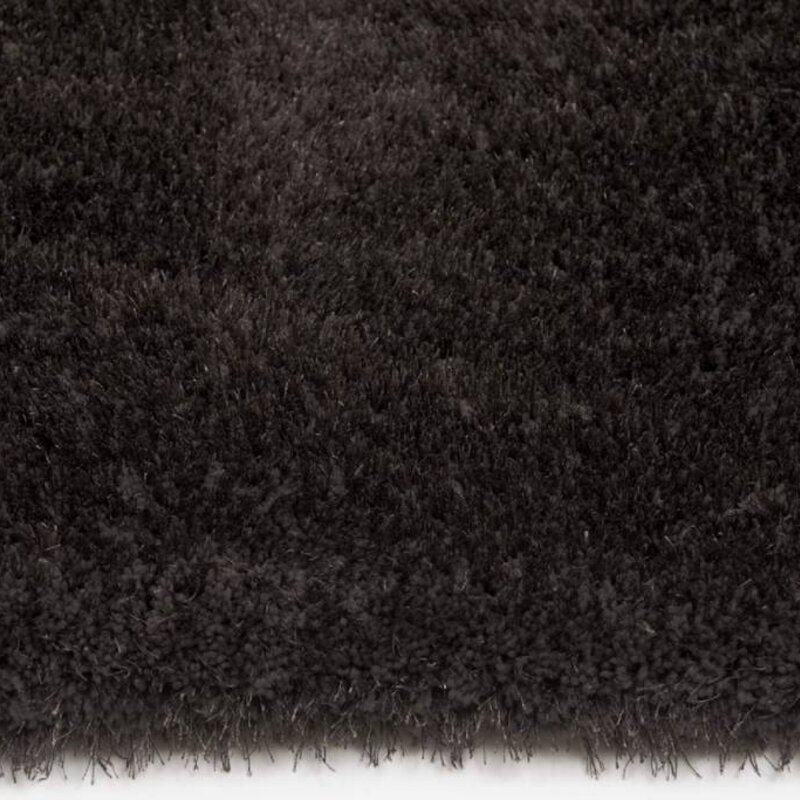 Hochflor Teppich Ross Rund 24 Anthrazit