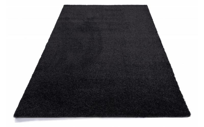 Hochflor Teppich Liv 25 Schwarz