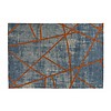 Floorpassion Hailey 33 - Schöner Teppich mit geometrischem Design in Blau/Orange