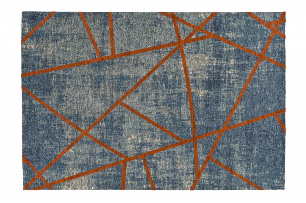 Hailey 33 Schoner Teppich Mit Geometrischem Design In Blau Orange Floorpassion