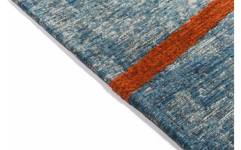 Hailey 33 - Schöner Teppich mit geometrischem Design in Blau/Orange