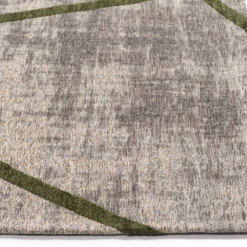 Hailey 52 - Schöner Teppich mit geometrischem Design in Grau/Dunkelgrün