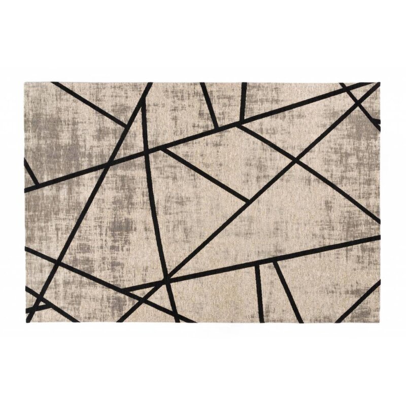Hailey 25 - Schöner Teppich mit geometrischem Design in Steingrau/Schwarz