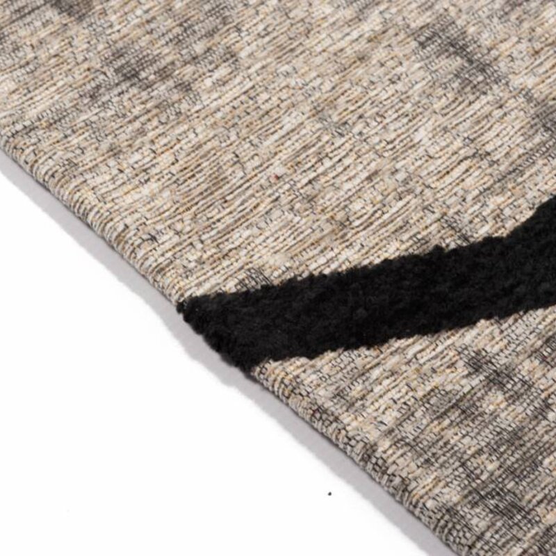 Hailey 25 - Schöner Teppich mit geometrischem Design in Steingrau/Schwarz