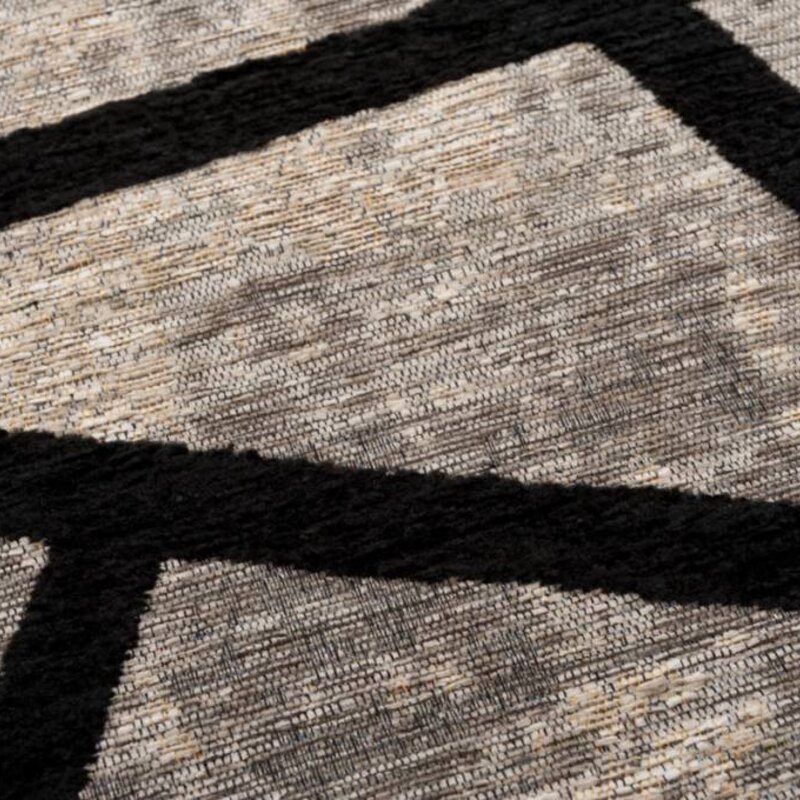 Hailey 25 - Schöner Teppich mit geometrischem Design in Steingrau/Schwarz