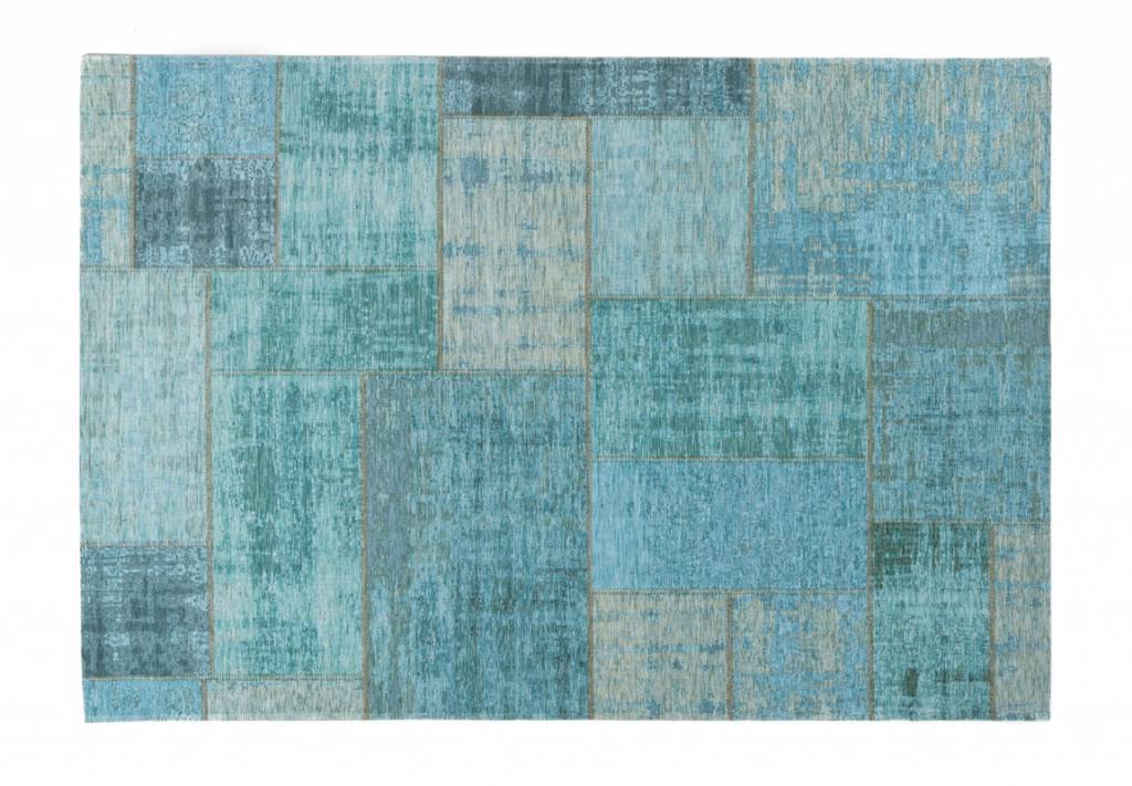 Pognum 33 - Einzigartiger Vintage Teppich in Türkis/Blau | Kurzflor-Teppiche